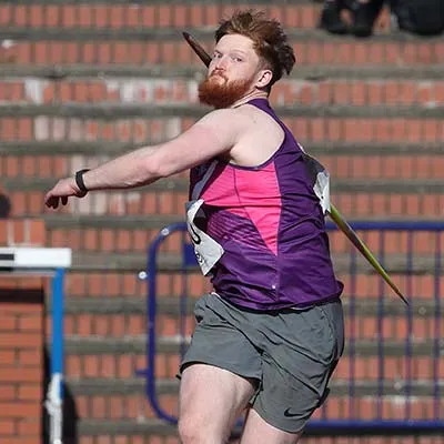 Ben East throwing a javelin
