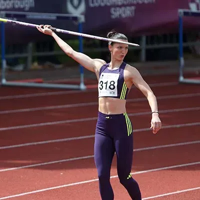 Jade O'Dowda holding a javelin