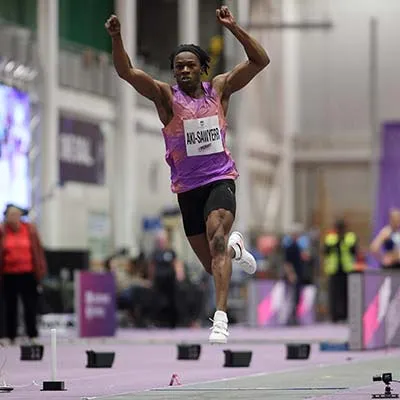Jordan Aki-Sawyer competing in triple jump