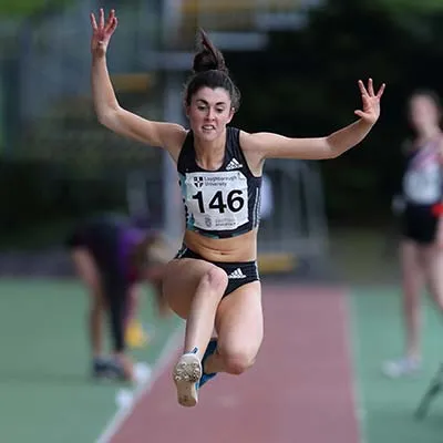 Olivia Breen competing in long jump