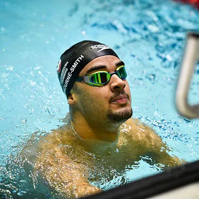 Tyler Melbourne-Smith in a swimming pool