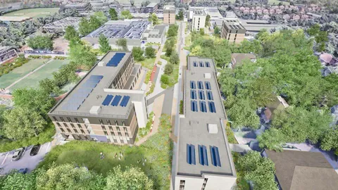 Aerial view of the new hall accommodation building