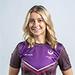 Lottie Howard wearing a purple and grey Loughborough sport top