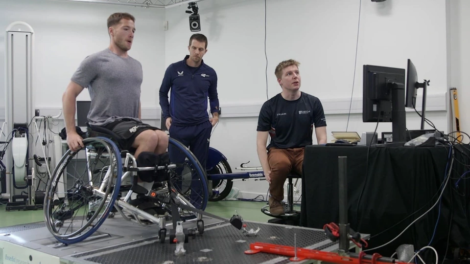 Alfie Hewett in the Peter Harrison Laboratory at Loughborough University