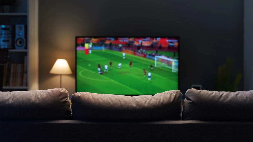 football playing on tv