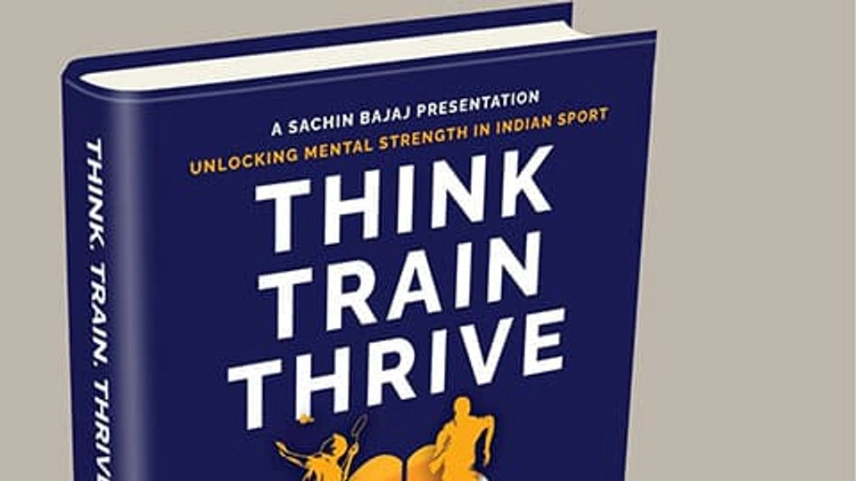 A graphic of Think.Train.Thrive. The book has a navy background with white text that reads Think.Train.Thrive.
