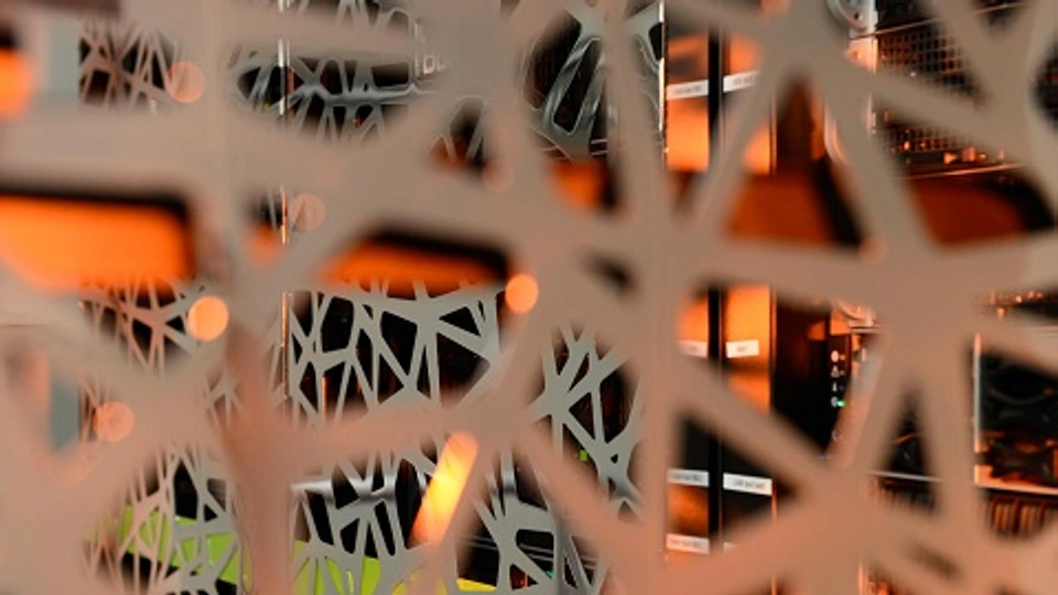 An abstract photograph of a computer server