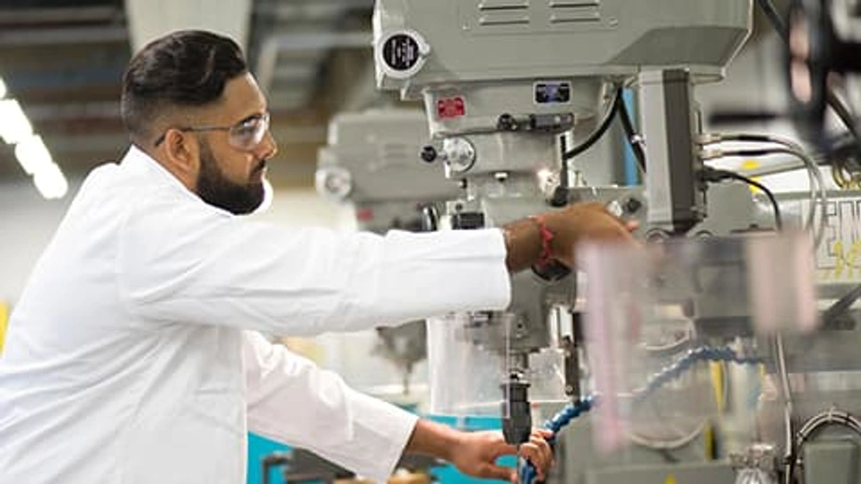 Student in engineering lab