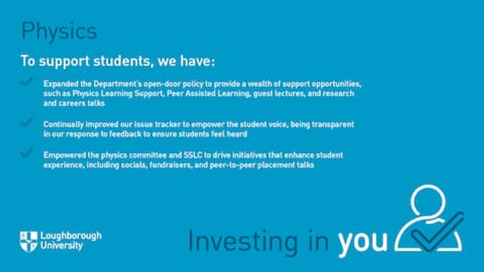 PowerPoint slide about Physics investing in you