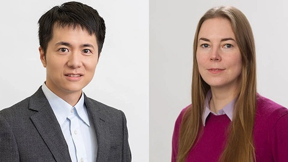 Image of Dr Haitao He (left) and Dr Naemi Leo (right), two academics at Loughborough University