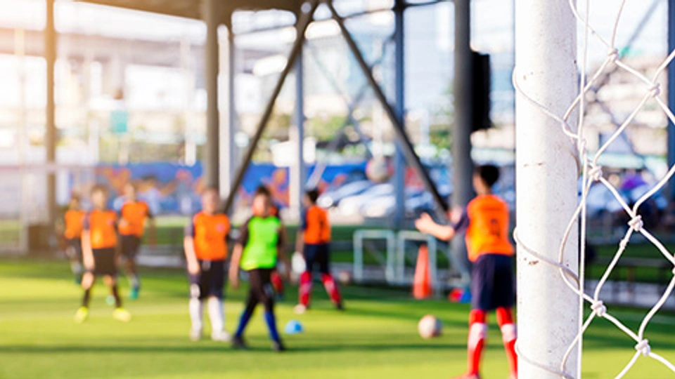 Football players training