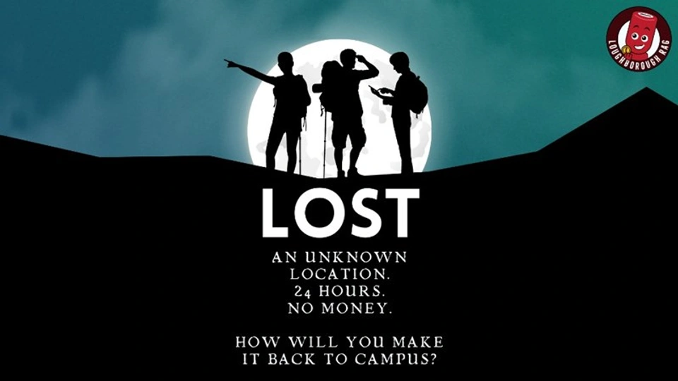 A graphic image of the silhouettes of three people in moonlight