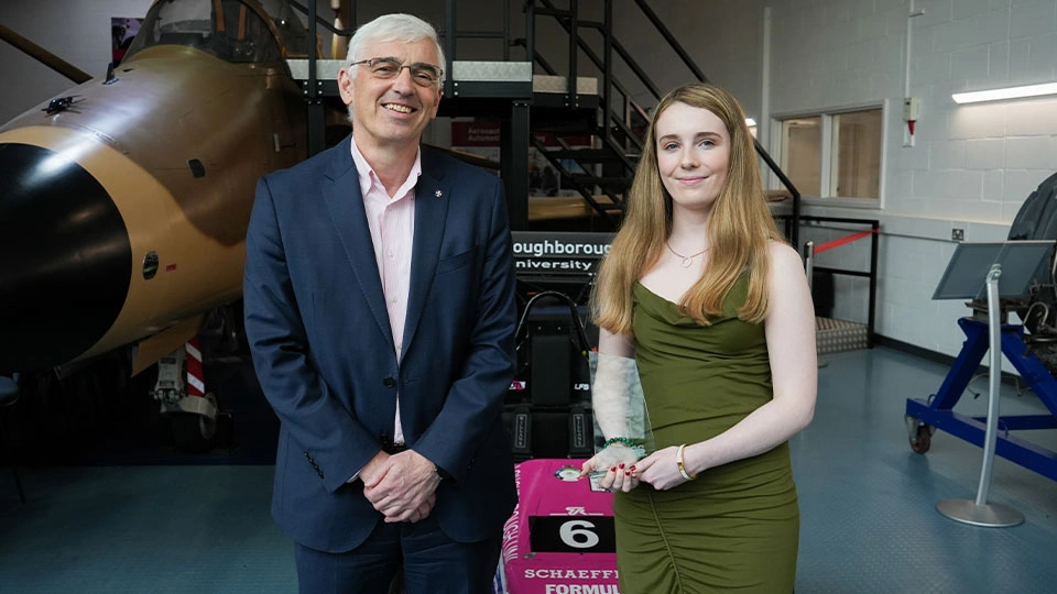 Grace Newman with Dean of AACME, Chris at the FEY Awards.