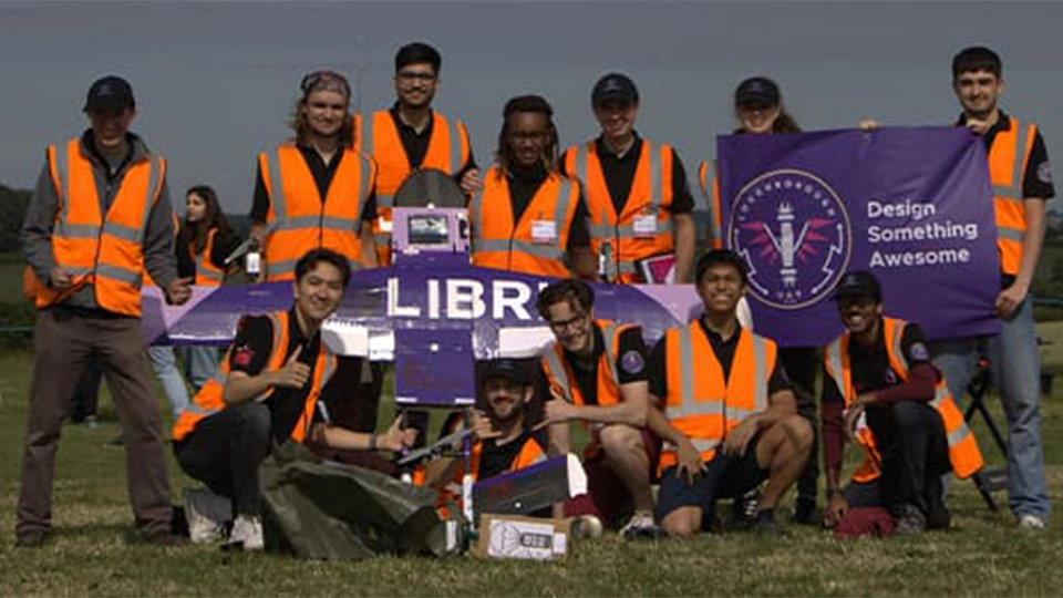 Loughborough UAV team with their plane