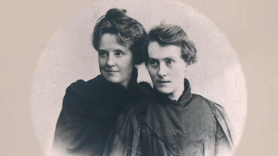 Katharine Bradley and Edith Cooper sitting side by side