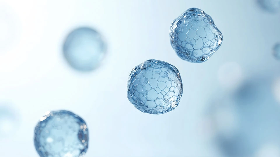 Light blue bubbles floating in the air