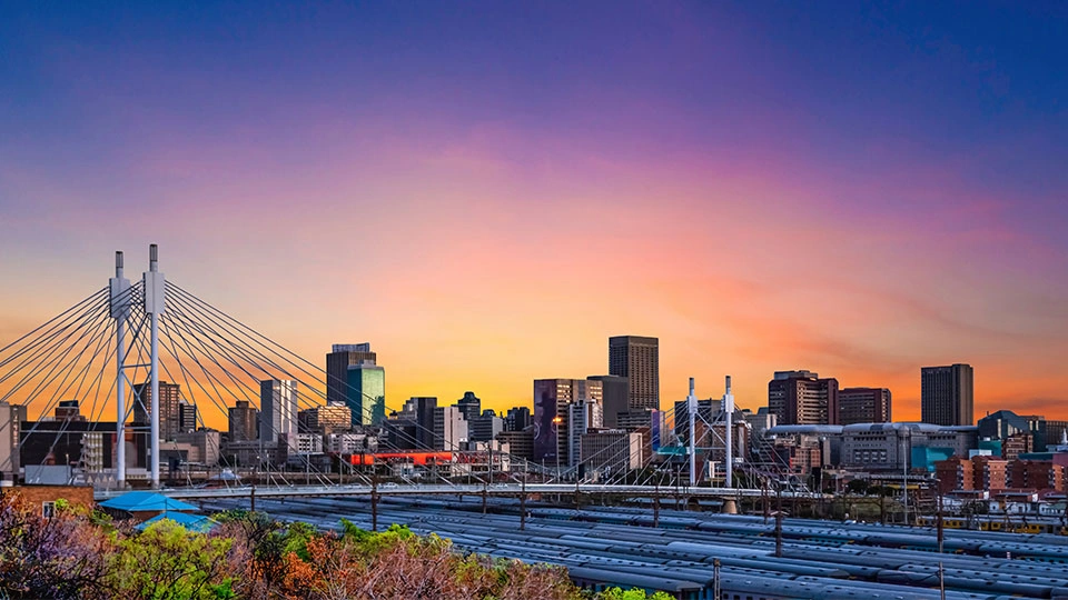 Johannesberg skyline during sunset