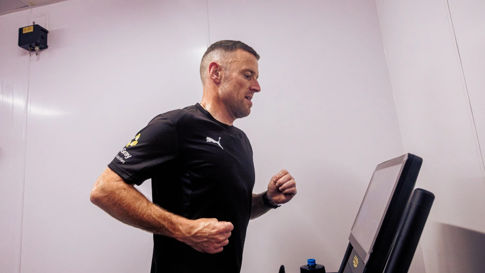 a person running on a treadmill