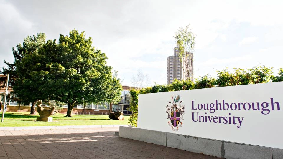 the loughborough university sign on campus
