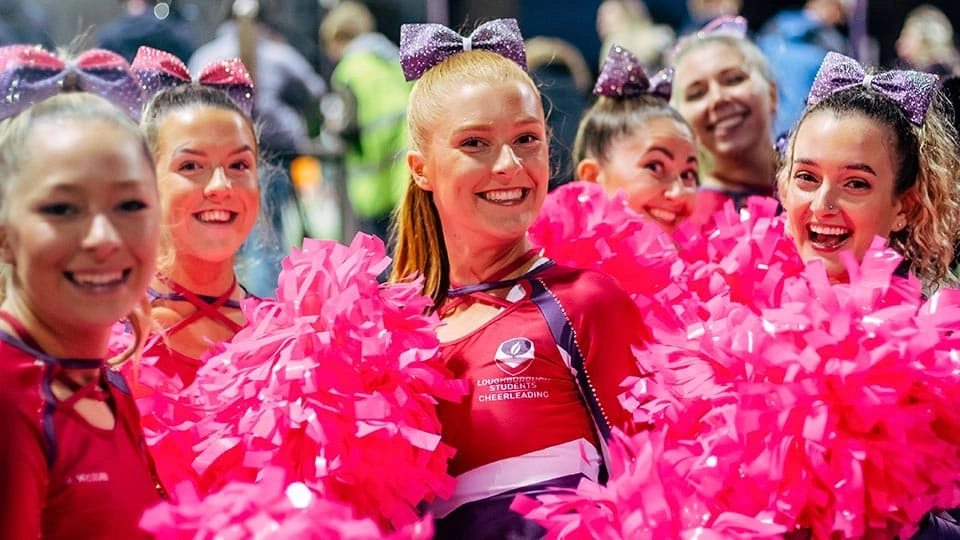 LU Cheerleaders smiling at the 2025 Sport Bazaar
