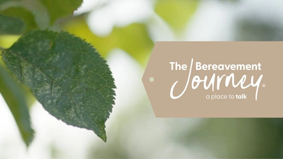 Leaves with text reading 'The Bereavement Journey'