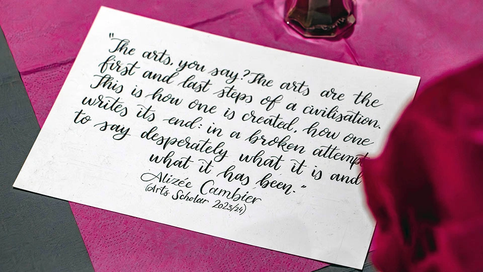 Hand written quote