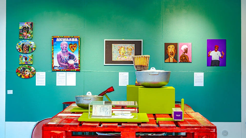 Various artwork on display