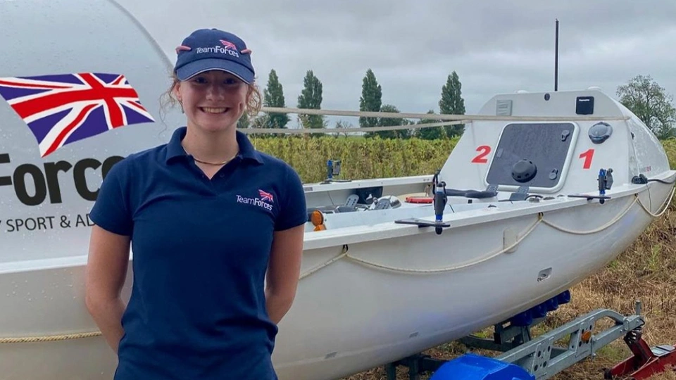 Zara Lachlan with her boat