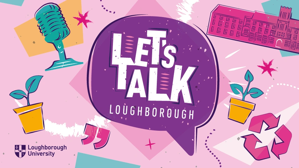 Let's Talk Loughborough branding with recycle image and plant pot