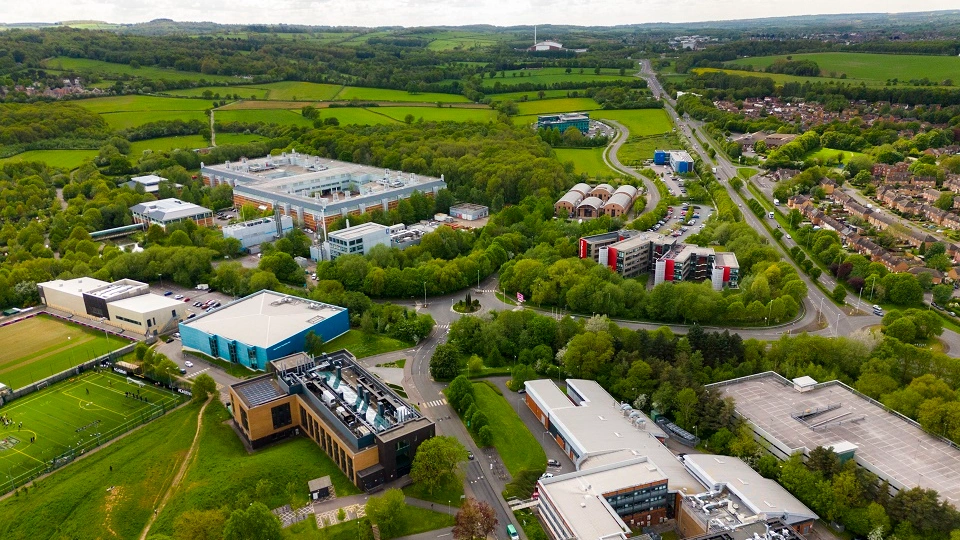 Aerial shot of Loughborough University's Science and Enterprise Park