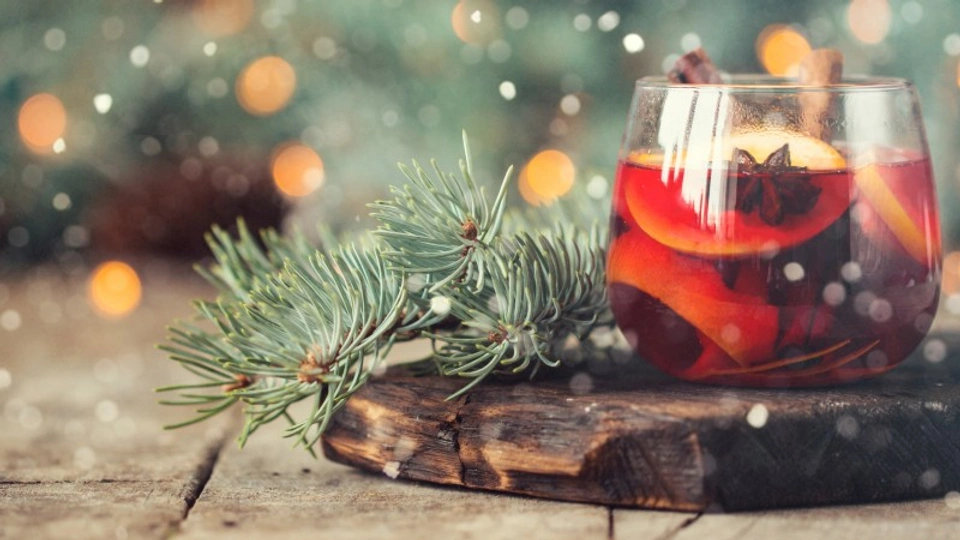 A glass of mulled wine