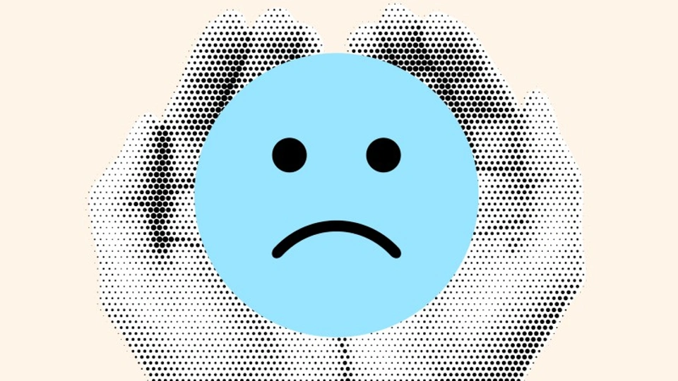 A simple drawing of a sad face