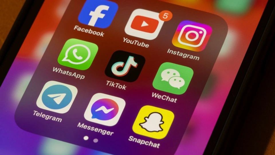 An iphone screen with social media apps