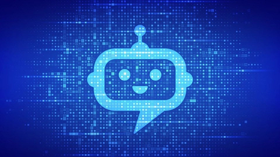 A digital face smiling